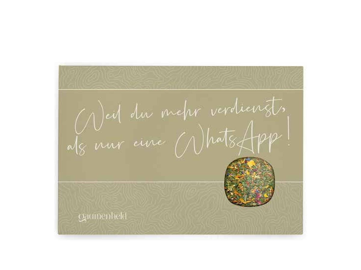 Grußkarte mit eingelegtem Gewürz