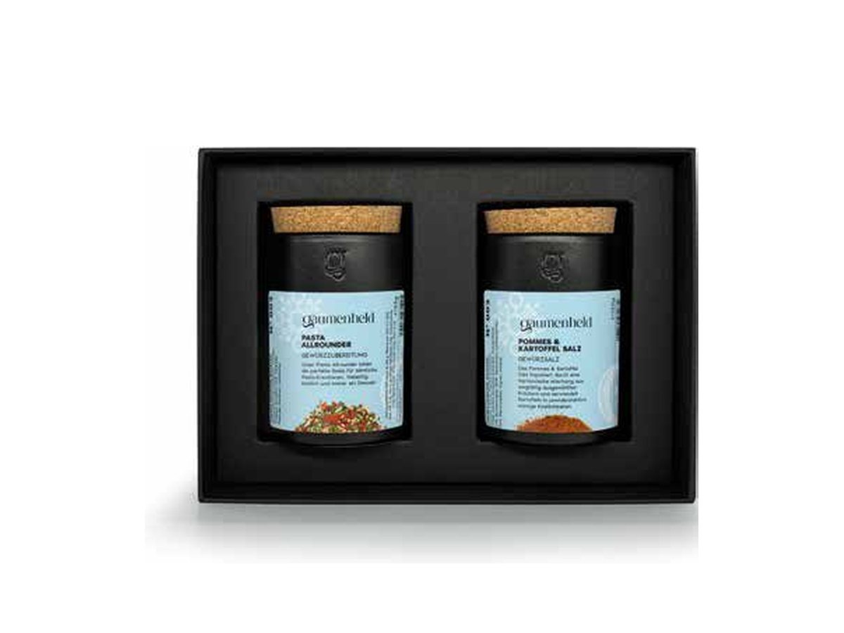 2er Pot-Set: zwei Spice Pots in schwarzer Geschenkbox
